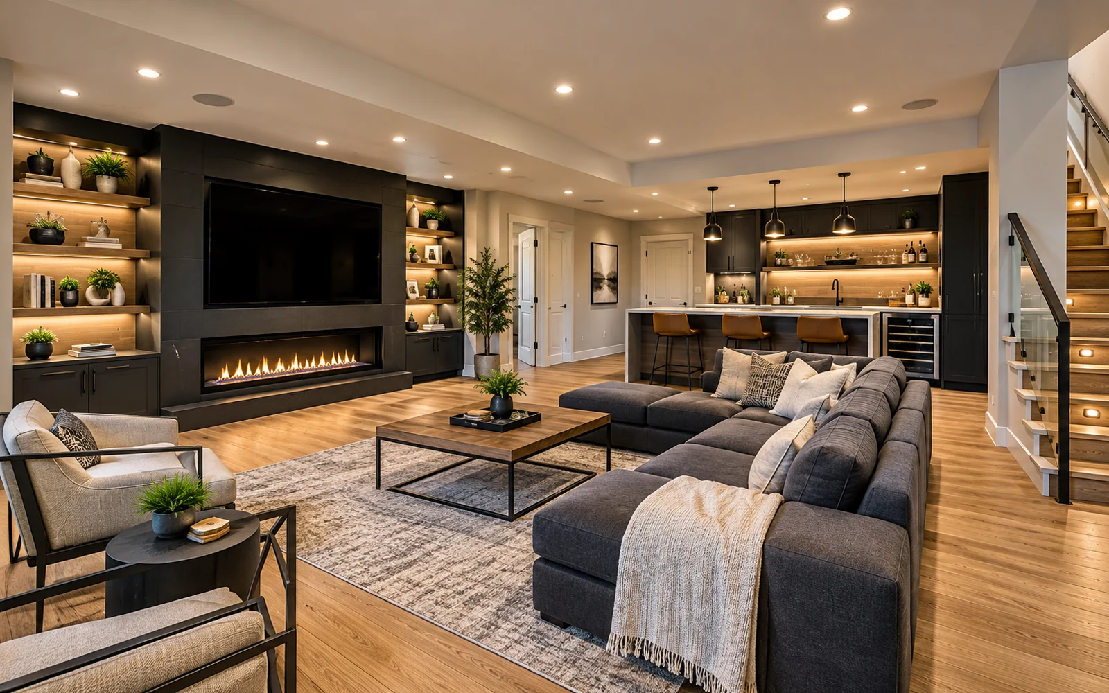 Illustrative basement finishing concept