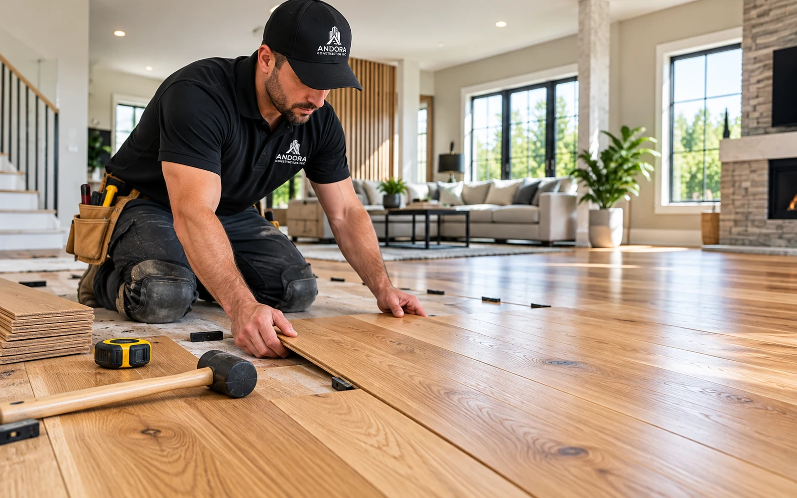 Illustrative flooring installation interior