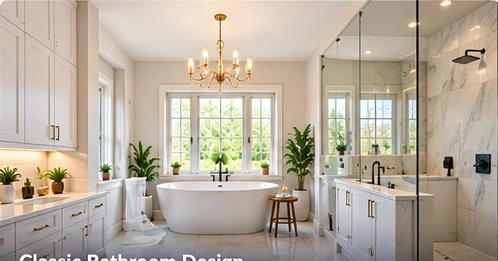 AI-generated illustrative bathroom renovation: Classic Bathroom