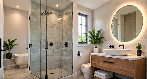AI-generated illustrative bathroom renovation: Updated Bathroom