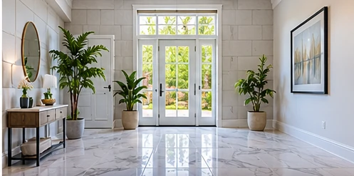 AI-generated illustrative concept of tile flooring in a renovated home