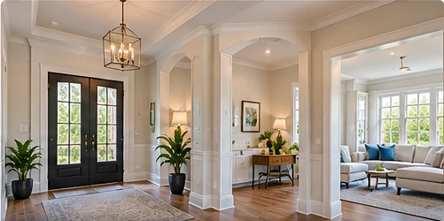 AI-generated illustrative concept of whole home painting in a renovated residential interior