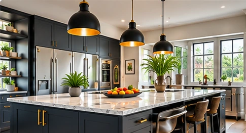 Illustrative AI-generated image of modern kitchen renovation kitchen interior