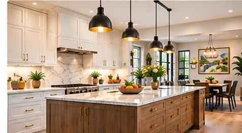 Illustrative AI-generated image of contemporary kitchen design kitchen interior