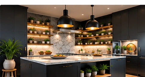 Illustrative AI-generated image of minimalist kitchen renovation kitchen interior